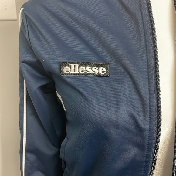 Ellesse Blue Bomber Jacket Track Laboria Blue Stripe Womens Size 6 - Picture 2 of 9
